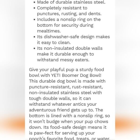 Yeti 4C. Boomer Dog Bowl- Black - Picture 7 of 10